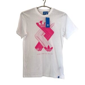Adidas G Disruptive‎ NEW Tee DH6836 White Pink Trefoil T-Shirt Men Medium HTF